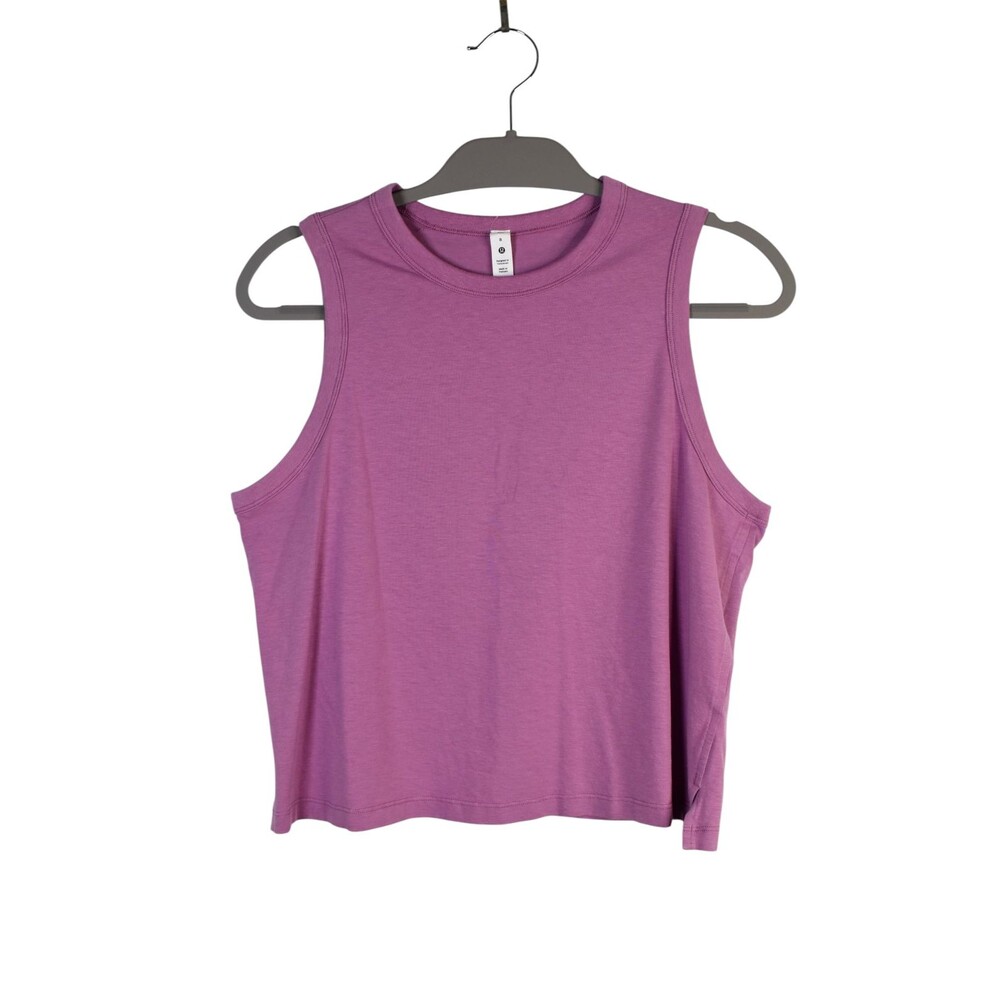 Lululemon Classic Fit Cotton Blend Tank Top Size 8 Pink Mauve Sleeveless